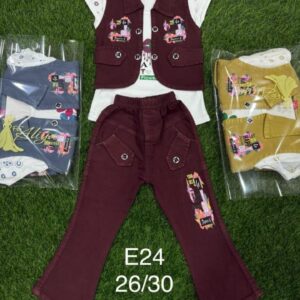 Aliya Denim 3 Pcs Set ( E 24 )